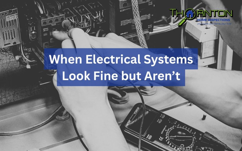 Electrical panel being tested, showing electrical issues buyers miss during a home walk-through